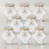Teddy Bear Floral Wreath Baby Shower drinks フェイバータグ