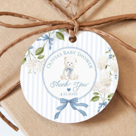 Teddy Bear French Nursery Baby shower Thank you フェイバータグ