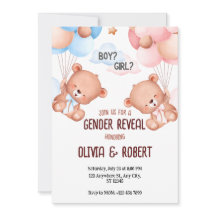 Teddy Bear Genderが招待状バルーンを表示