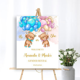 Teddy Bear Genderウェルカムサインを表示 ポスター