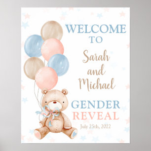 Teddy Bear Genderウェルカムサイン ポスター