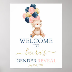 Teddy Bear Genderウェルカムサイン ポスター