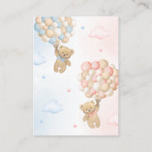 Teddy Bear Genderリビールブックリクエスト エンクロージャーカード (裏面)