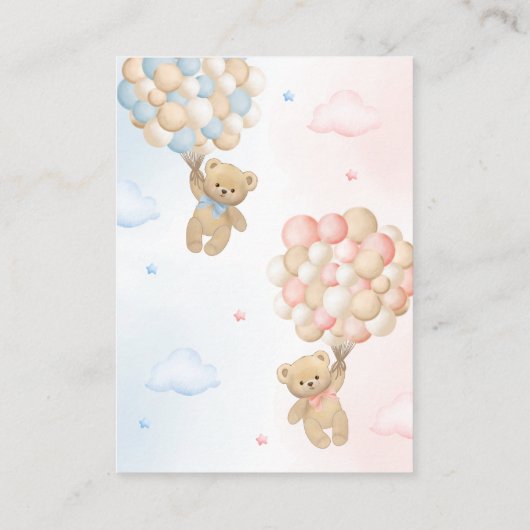 Teddy Bear Genderリビールブックリクエスト エンクロージャーカード (裏面)