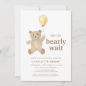 Teddy Bear Gender-Neutral Baby Shower 招待状 (正面)