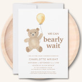 Teddy Bear Gender-Neutral Baby Shower 招待状