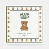 Teddy Bear Gender Neutral Minimalist Baby Shower スタンダードランチョンナプキン (正面)