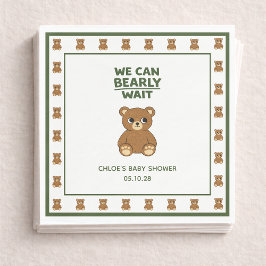 Teddy Bear Gender Neutral Minimalist Baby Shower スタンダードランチョンナプキン