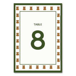 Teddy Bear Gender Neutral Minimalist Baby Shower テーブルナンバー