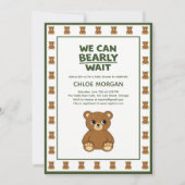 Teddy Bear Gender Neutral Minimalist Baby Shower 招待状 (正面)