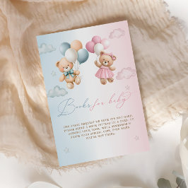 Teddy Bear Gender Reveal Book Request エンクロージャーカード