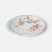 Teddy Bear Gender Reveal Plate ペーパープレート (アングル)