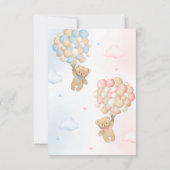 Teddy Bear Gender Reveal Thank You カード (裏面)