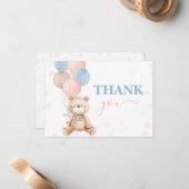 Teddy Bear gender reveal you Note Card ノートカード (正面/裏面インサイチュ)