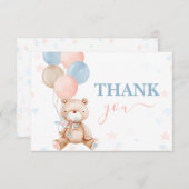 Teddy Bear gender reveal you Note Card ノートカード (正面/裏面)