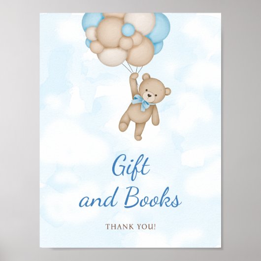 Teddy Bear Gift and Books Poster ポスター (正面)