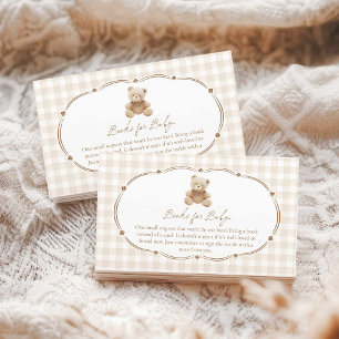 Teddy Bear Gingham Books for Baby エンクロージャーカード