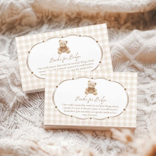 Teddy Bear Gingham Books for Baby エンクロージャーカード