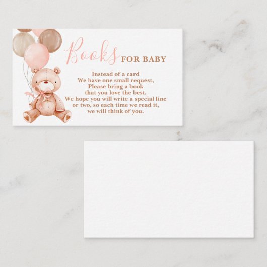 Teddy Bear Girlがブックカードを持ち込む エンクロージャーカード (正面/裏面)
