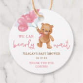 Teddy Bear Girl我々は赤ちゃんシャワーを待つことができる フェイバータグ (正面)