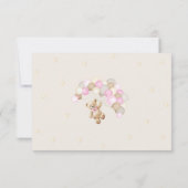 Teddy Bear Girl Baby Shower サンキューカード (裏面)