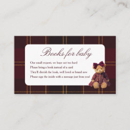 Teddy Bear Girl Baby Shower Books For Baby エンクロージャーカード