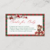 Teddy Bear Girl Baby Shower Books for Baby エンクロージャーカード (正面)