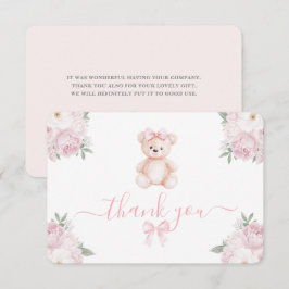 Teddy Bear Girl Thank You Card サンキューカード