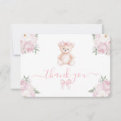 Teddy Bear Girl Thank You Card サンキューカード (正面)