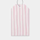 Teddy Bear Girls Pink Bow Stripes 1st Birthday ギフトタグ (裏面)