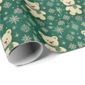 Teddy Bear Green  ラッピングペーパー (ロールコーナー)
