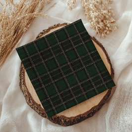 Teddy Bear Green Tartan Baby Shower  スタンダードカクテルナプキン