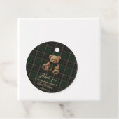 Teddy Bear Green Tartan Baby Shower フェイバータグ (インサイチュ)