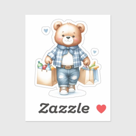Teddy Bear Grocery Sticker シール (シート)
