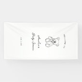 Teddy Bear hand drawn baby shower 横断幕 (横)