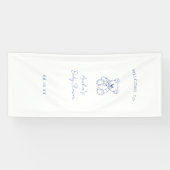 Teddy Bear hand drawn Boy baby shower 横断幕 (横)