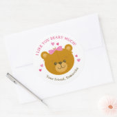 Teddy Bear Happy Valentine's Day Sticker for Girls ラウンドシール (封筒)