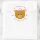 Teddy Bear Happy Valentine's Day Sticker for Girls ラウンドシール (バッグ)