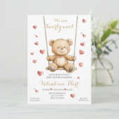 Teddy Bear Hearts Baby Shower Invitation 招待状 (スタンド正面)