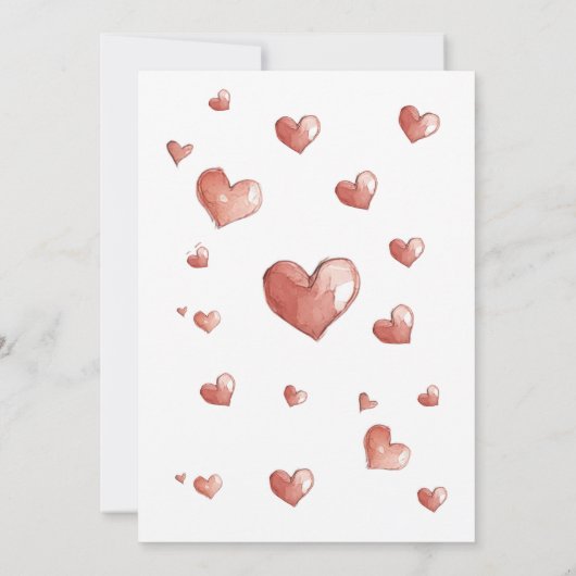 Teddy Bear Hearts Baby Shower Invitation 招待状 (裏面)