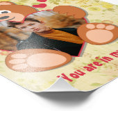 Teddy Bear Holdingハート写真バレンタインデー フォトプリント (角)