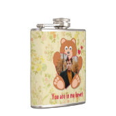 Teddy Bear Holdingハート写真バレンタインデー フラスク (右)