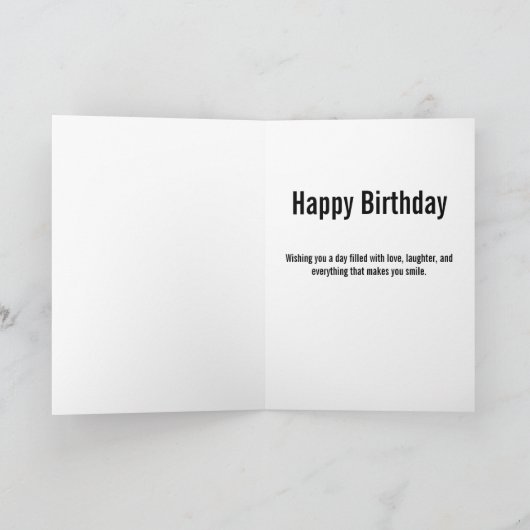 Teddy Bear Holding Birthday Cake Birthday Card カード (内部)