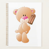 Teddy Bear Holding Chocolate Ice Cream Popsicle プランナー手帳 (正面)