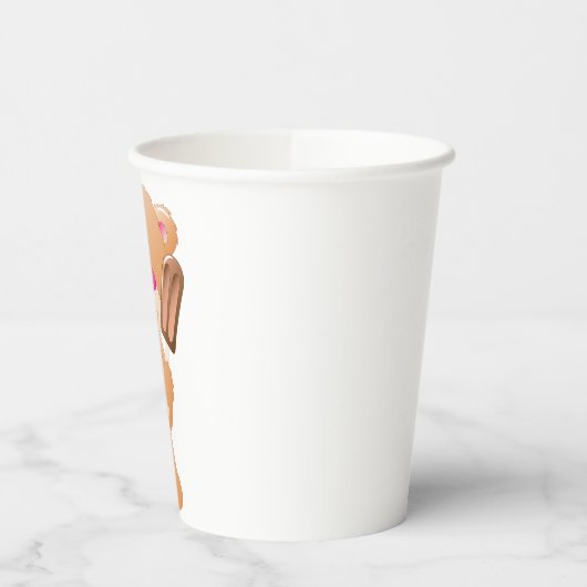 Teddy Bear Holding Chocolate Ice Cream Popsicle 紙コップ (左)