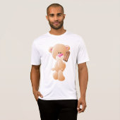 Teddy Bear Holding Chocolate Ice Cream Popsicle Tシャツ (正面フル)