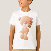 Teddy Bear Holding Chocolate Ice Cream Popsicle Tシャツ (正面)