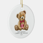 Teddy Bear Holiday Baby Announcement Keepsake セラミックオーナメント (右)