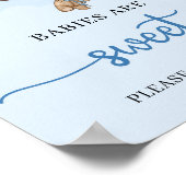 Teddy bear hot air balloon babies are sweet Sign ポスター (角)