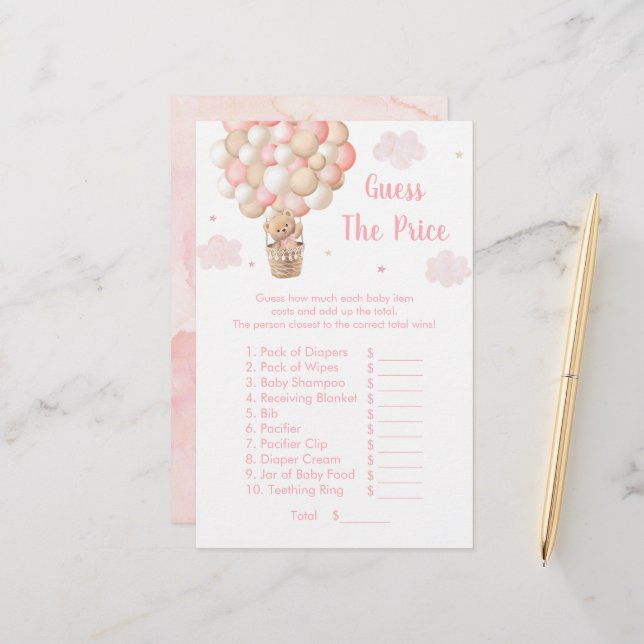 Teddy Bear Hot Air Balloon Guess The Price Game (正面/裏面インサイチュ)